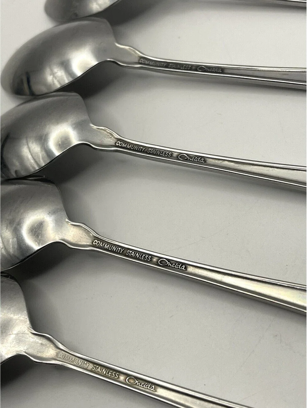 5- Oneida Community FANTASY Burnished Stainless Pierced Iced Tea spoon ~ 7 5/8”
